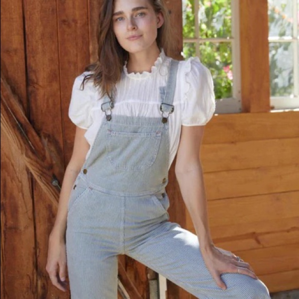 Christy Dawn | The Billy Overall Railroad Stripe Denim - 24